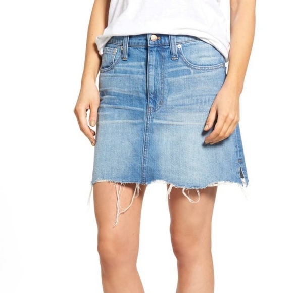 Madewell Mccarren Raw Hem Jean Skirt - Picture 2 of 8